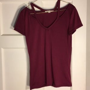Maroon V-neck Shirt